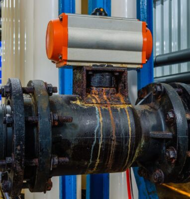 Automatic valve is damaged due to corrosion of sea water.Defective valve in sea water filtration system.